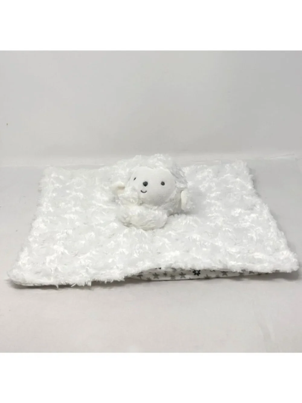 CARTER'S Just One You White Lamb Lovey Swirly Plush Gray Stars 2019